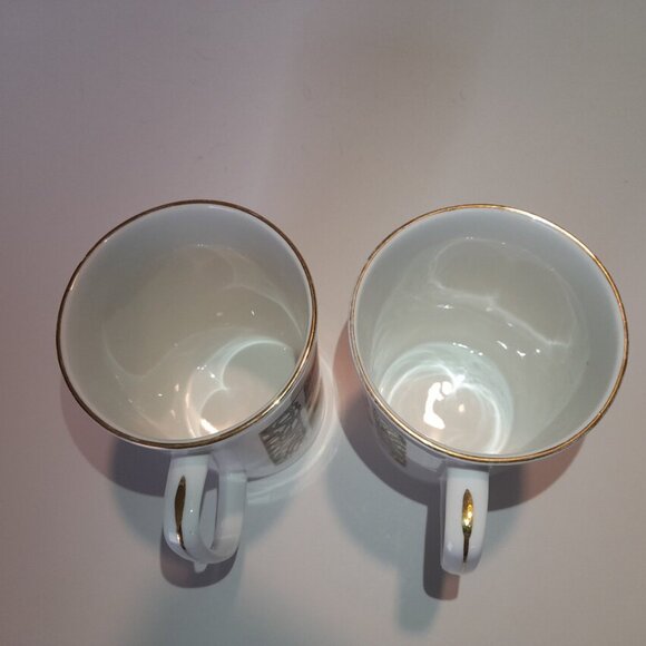 Vintage Art Nouveau Mugs Moulin Rouge Toulouse Lautrec Set of 2 - Picture 4 of 10